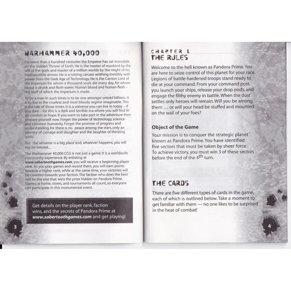 Warhammer 40000 Collectible Card Game Players Handbook Battle For Pandora Prime - Picture 4 of 5